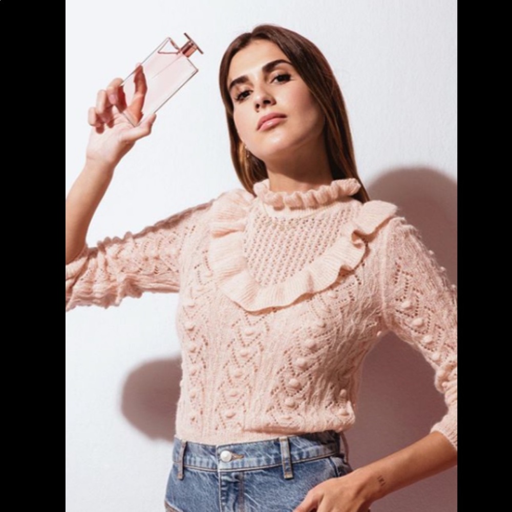 Zara NEW pink ruffle sweater